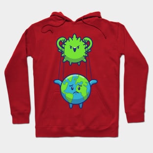 Corona Virus Controlling World Cartoon Hoodie